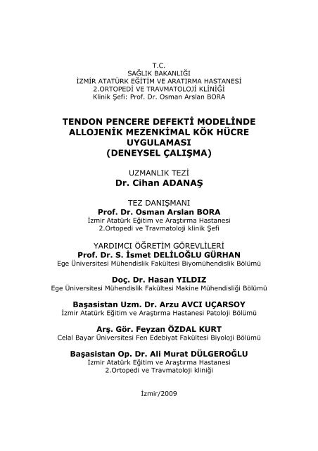 Dr. Cihan ADANAŞ - Prof. Doktor Osman Arslan Bora