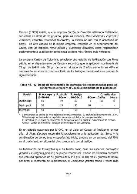 silvicultura de plantaciones forestales en colombia - Universidad del ...