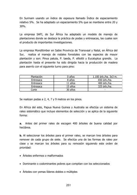 silvicultura de plantaciones forestales en colombia - Universidad del ...