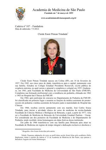 Cleide Enoir Petean Trindade - Academia de Medicina de São Paulo