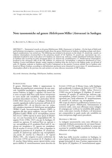 Note tassonomiche sul genere Helichrysum Miller ... - CCB