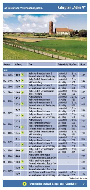 Adler Schiffe - Insel und Halligfahrten ab Nordstrand mit