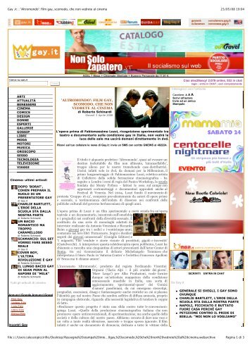 Gay .it :: 'Altromondo': film gay, scomodo, che non vedrete al cinema