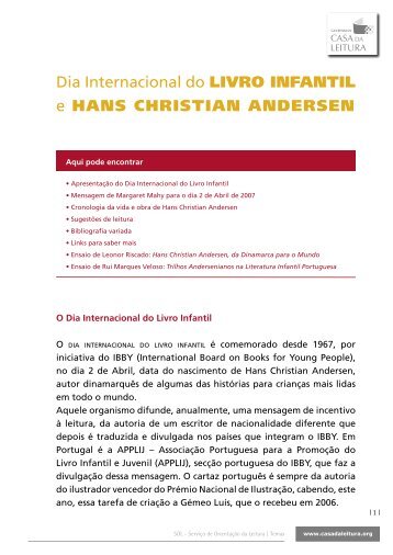 Dia Internacional do Livro Infantil e Hans Christian Andersen