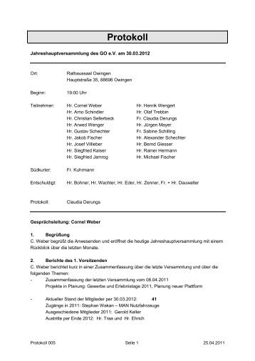 Protokoll - Gewerbeverein-Owingen