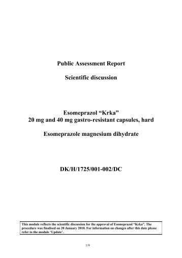 Public Assessment Report Scientific discussion Esomeprazol “Krka ...