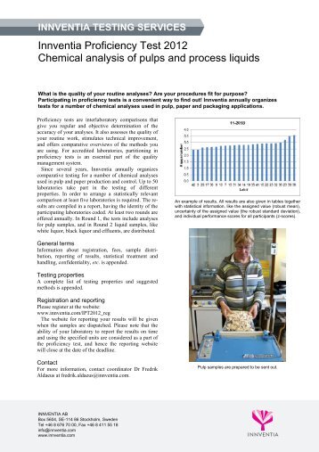 Innventia Proficiency Test 2012 Chemical analysis ... - Innventia.com