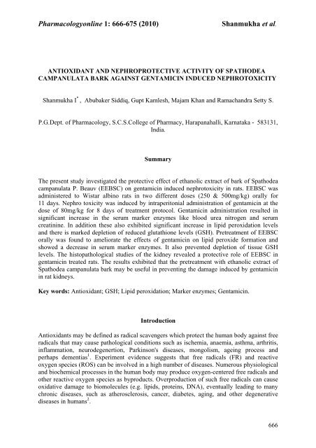 Antioxidant and Nephroprotective Activity of Spathodea ...