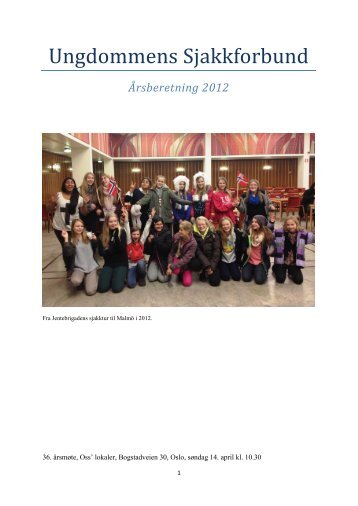 Årsberetning 2012 - Sjakktuelt