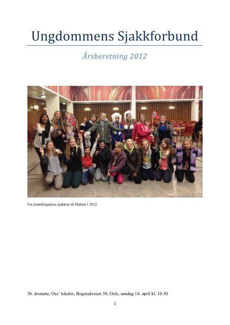 Årsberetning 2012 - Sjakktuelt