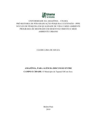 Amazônia, para além da discussão entre campo e cidade - Unama