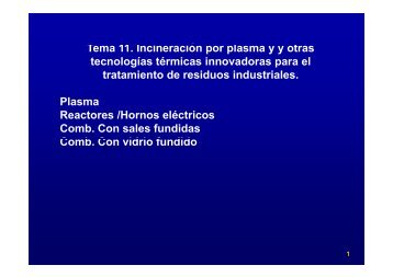 Tema 11. Incineración por plasma y y otras tecnologías térmicas ...