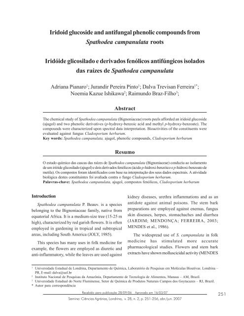 Iridoid glucoside and antifungal phenolic compounds from ...