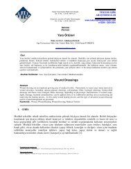 Yara Örtüleri Wound Dressings - Gıda Teknolojileri Elektronik Dergisi