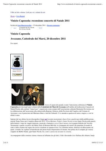 Scarica il pdf della recensione - Vinicio Capossela