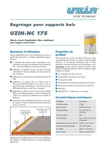 Ragréage pour supports bois UZIN-NC 175 - Uzin Utz AG