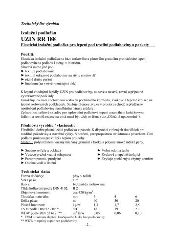 Izolační podložka UZIN RR 188 - Uzin Utz AG