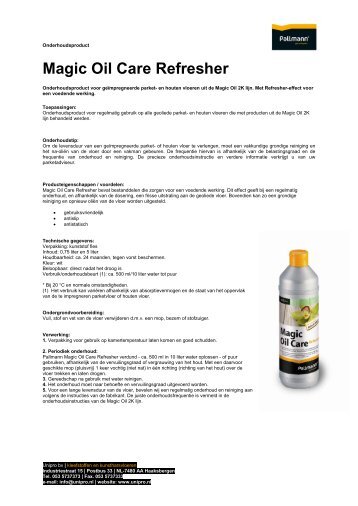 Pallmann Magic Oil Care - Uzin Utz AG