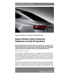 Bang & Olufsen bietet exklusiven Hörgenuss im Audi ... - vademecom