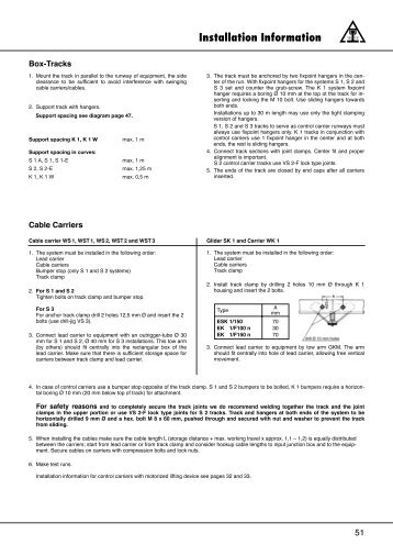 Mounting Instructions Cable Carriers - Vahle