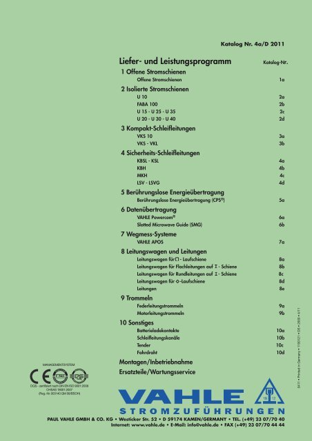 Katalog KSL, KBSL - Vahle