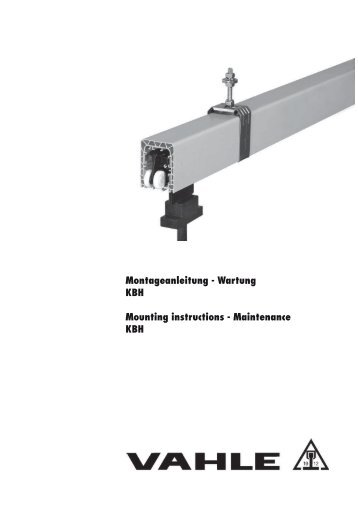 Montageanleitung - Wartung KBH Mounting instructions ... - Vahle