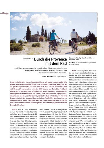 Reisebericht Provence - WEINRADEL - Reisen per Rad