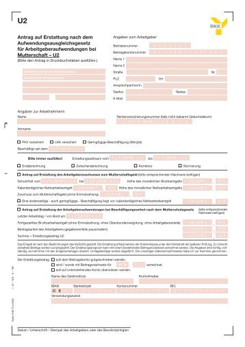 Erstattungsantrag U2 - Wieland BKK