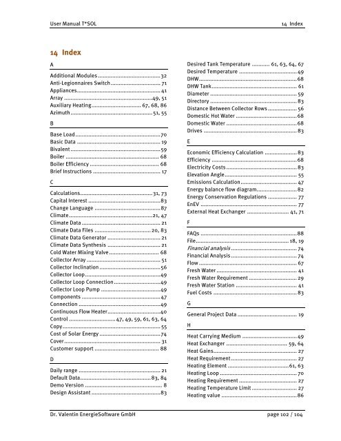 Manual T*SOL basic 5.0 - Valentin Software