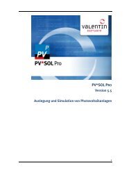 PV*SOL Pro 5.5 - Handbuch - Valentin Software