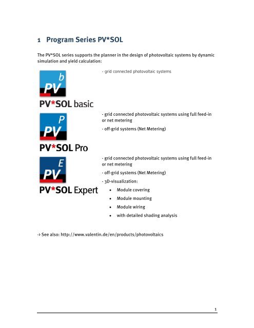 PV*SOL Expert 6.0 - Manual - Valentin Software