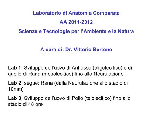 Dispense Laboratori Anatomia Comparata - Università degli Studi di ...