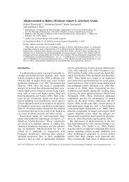 Alkylresorcinols in Barley (Hordeum vulgare L. distichon) Grains