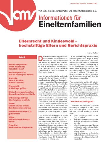 Informationen für Einelternfamilien Nr. 4/2010 - Vamv