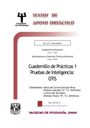 Cuadernillo de Prácticas 1 Pruebas de Inteligencia: OTIS