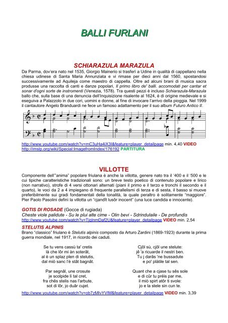 SCARICA CANZONI FRIULANE DA