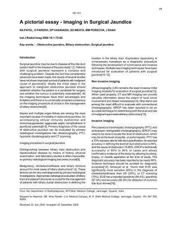 A pictorial essay - Imaging in Surgical Jaundice - medIND