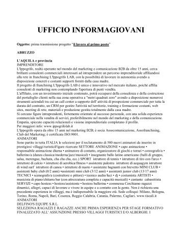 UFFICIO INFORMAGIOVANI - Comune di Santa Teresa di Riva