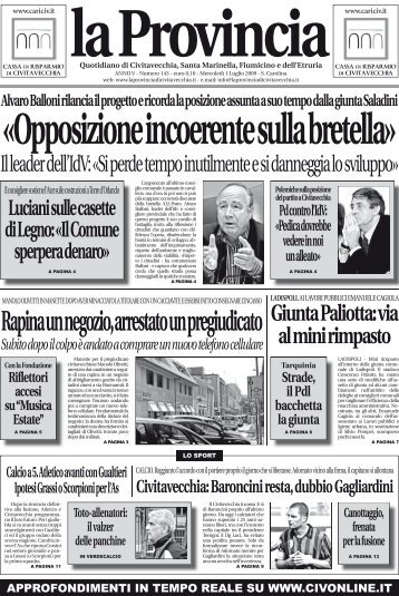 leggi l'intero giornale - La Provincia di Civitavecchia