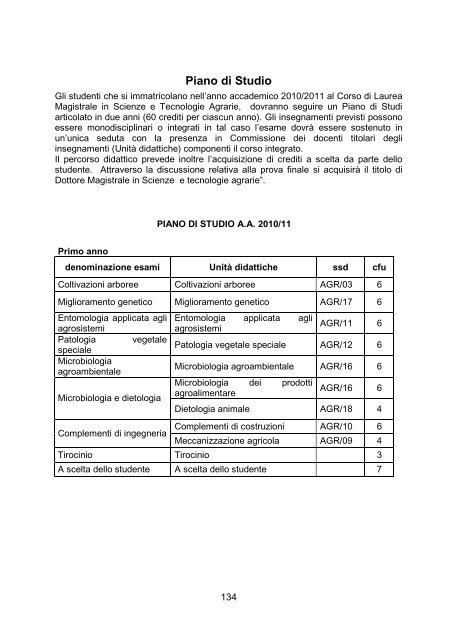 Guida 2010 scienze e tecnologie agrarie -L-LM- - Università degli ...