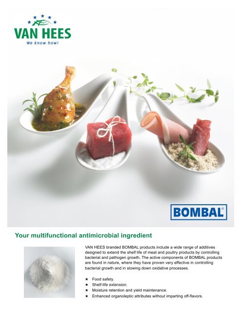 BOMBAL One Sheet - Van Hees gmbh