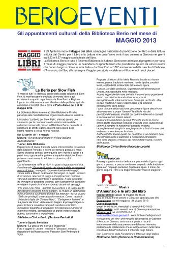 5_berioeventi Maggio 2013.pdf - Sistema Bibliotecario Urbano