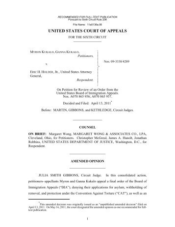 full text - US Court of Appeals for the Sixth Circuit