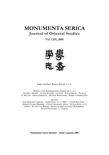 MONUMENTA SERICA - International Zheng He Society