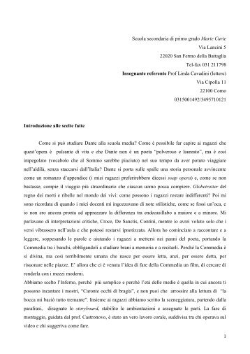 Premessa alla sceneggiatura e al video.pdf - Indire