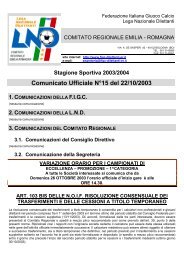 Comunicato Ufficiale N°15 del 22/10/2003 - FIGC Comitato ...