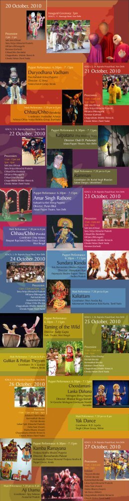 Program Schedule - Indira Gandhi National Centre for the Arts