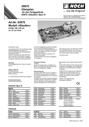 59870 Gleisplan Art.Nr. 83870 Modell »Staufen«