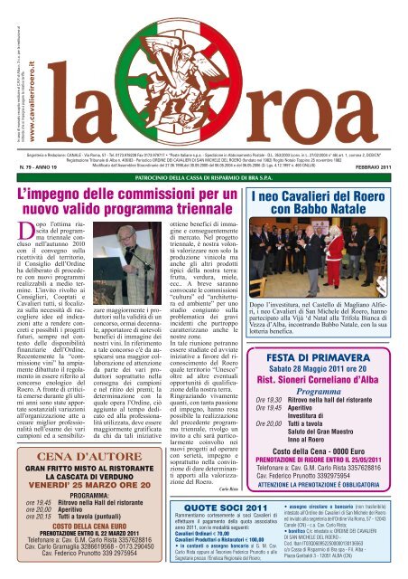 1-LA ROA di febbraio 2011.pdf - Ordine dei Cavalieri di San Michele ...