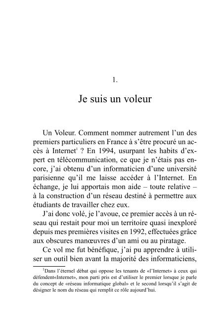 Laurent Chemla Confessions d'un voleur Internet : La liberté ...